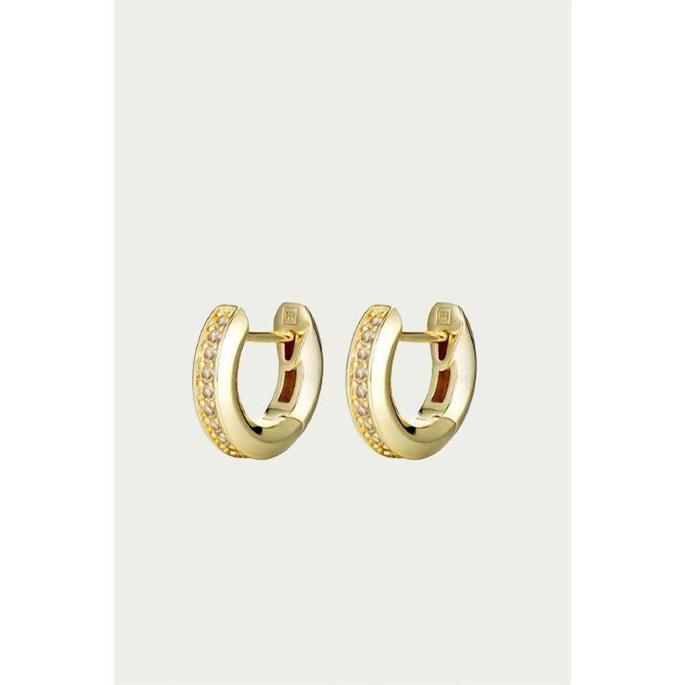 NEW F+H STUDIOS ion huggie hoop earrings in gold/clear